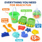 Liberty Imports 13 PCS Beach Sand Toys, Dinosaur Claw Hand Scoop Play Set with Bucket, Shovel Tools, Animal and Castle Sand Molds - Beach Sandbox Toys