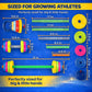 Kids Exercise Weight Set - 3-in-1 Adjustable Workout Toy Equipment for Children Pretend Play Exercise - Toddler Beginner Gym, Fitness, Weightlifting