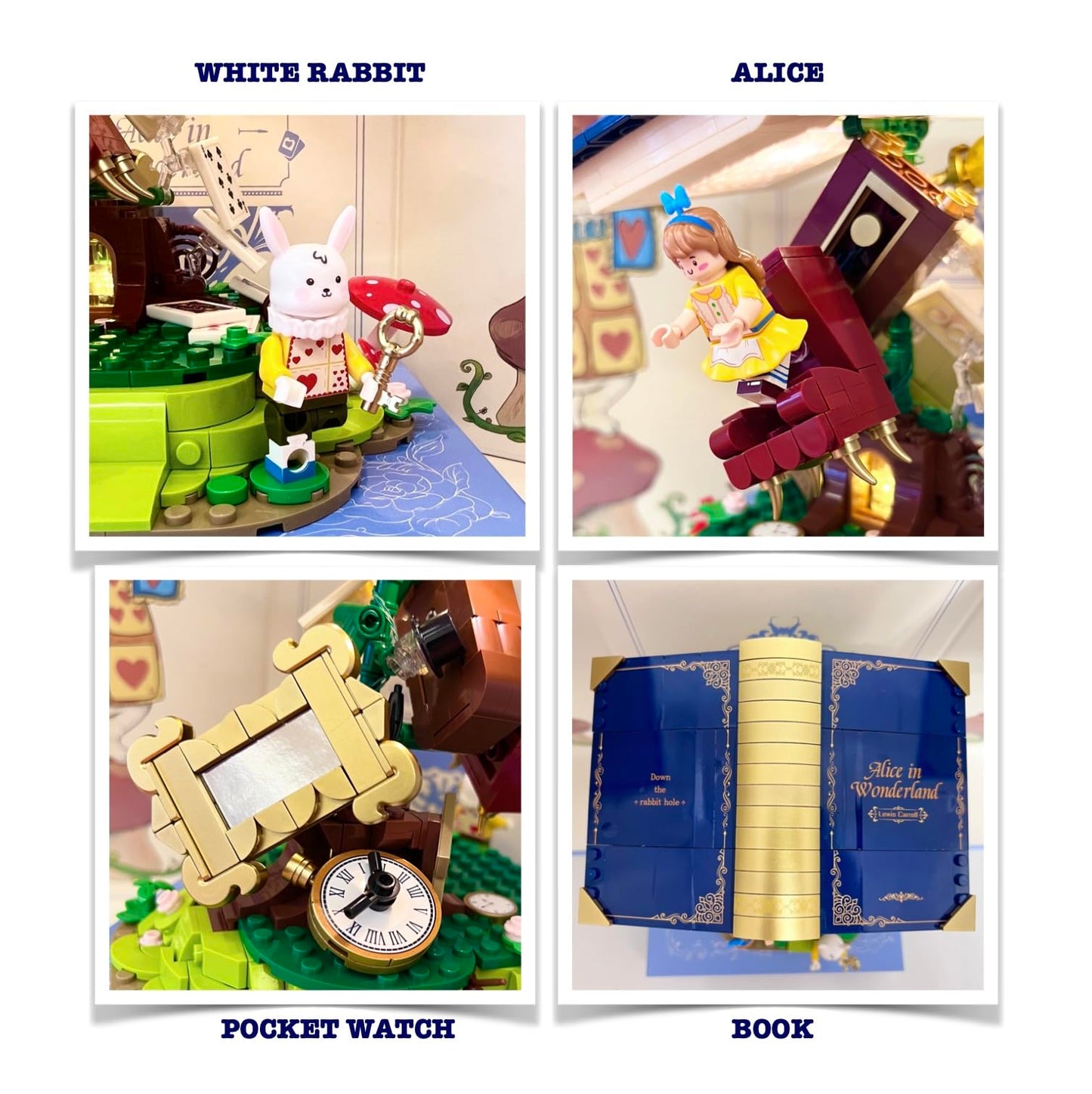 CoPlanaire Alice in Wonderland Building Blocks Toy Set, Decorative Home Accessories, Gift for Girls Boys and Adults, Collective Edition
