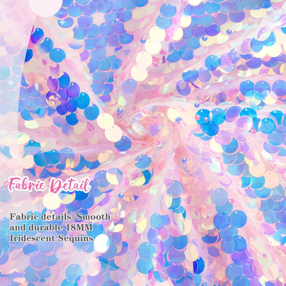 QueenDream Mermaid Tablecloth Pink Payette Sequin Tablecloth for Birthday Ocean Themed Party Princess Girl Baby Shower Decorations 51x35 Inch