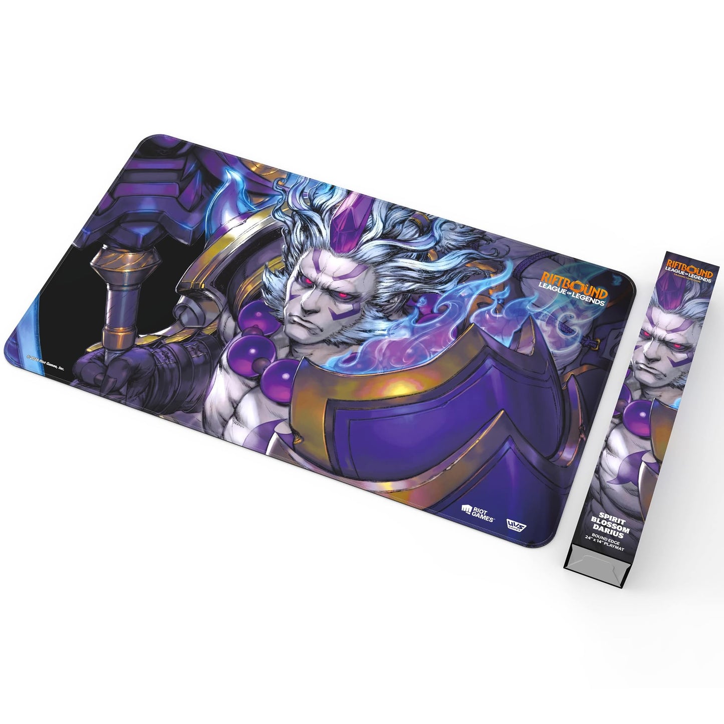 Riftbound: League of Legends - Playmat: Darius -TCG Spiritforged Spirit Blossom, 24x14, Neoprene, Character Art, Tabletop Trading Card Game Accessory