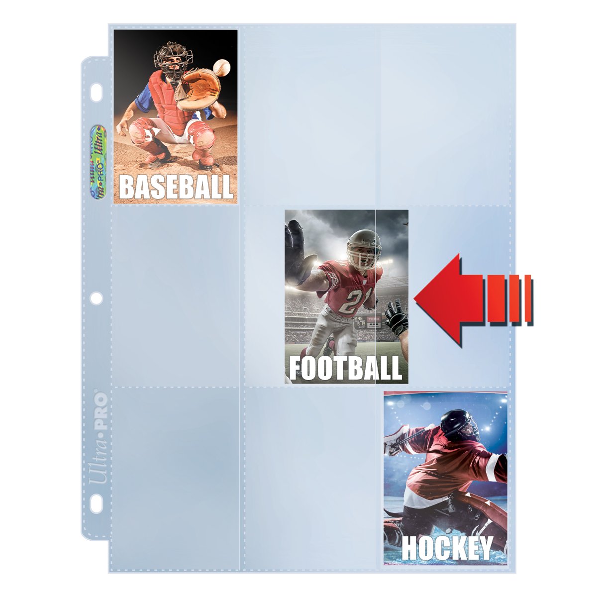 MLB 3-Hole Side-Load 9 Pocket Pages (100 Count)