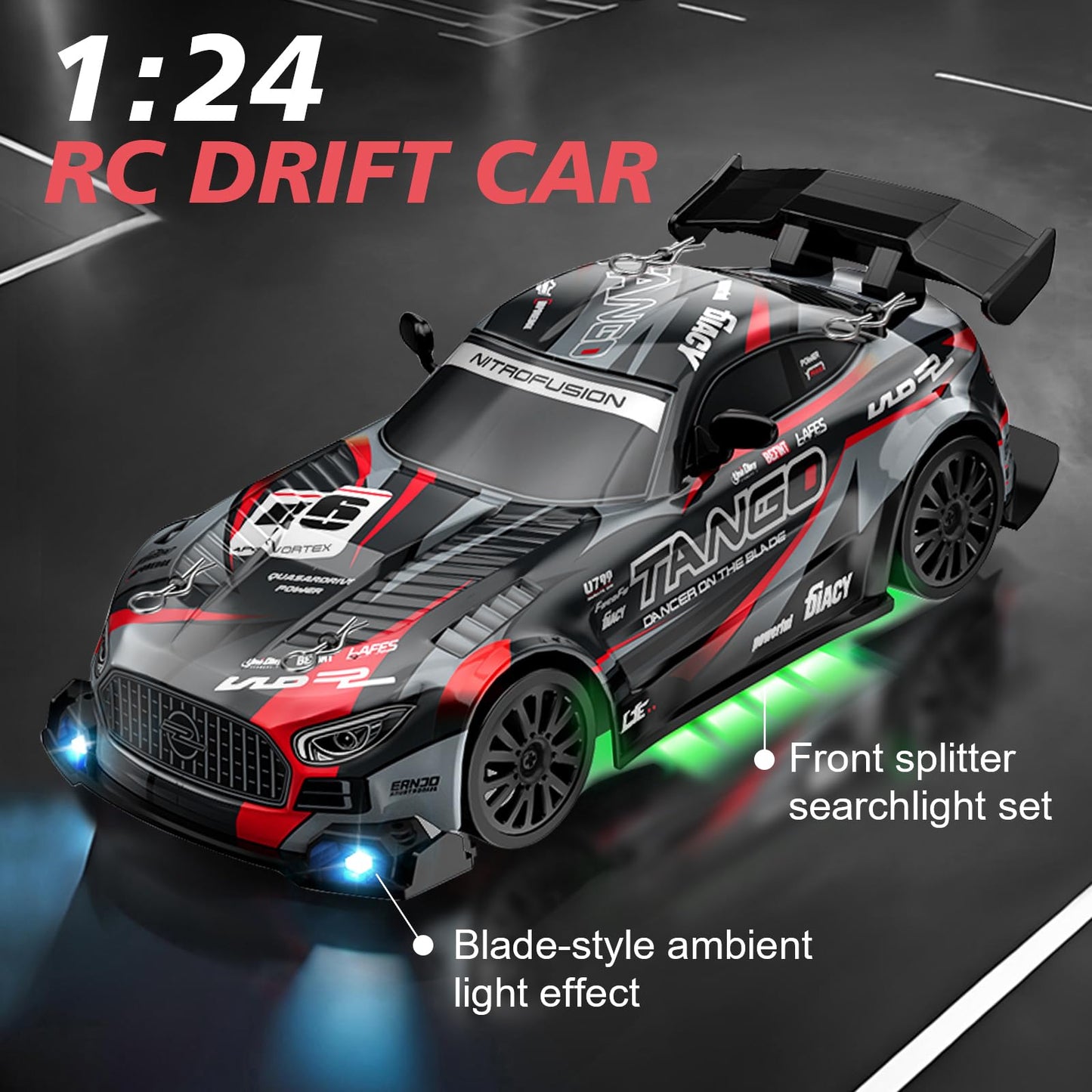 EOQIFJM RC Car for Kids, 1:24 High Speed Remote Control Drift Car