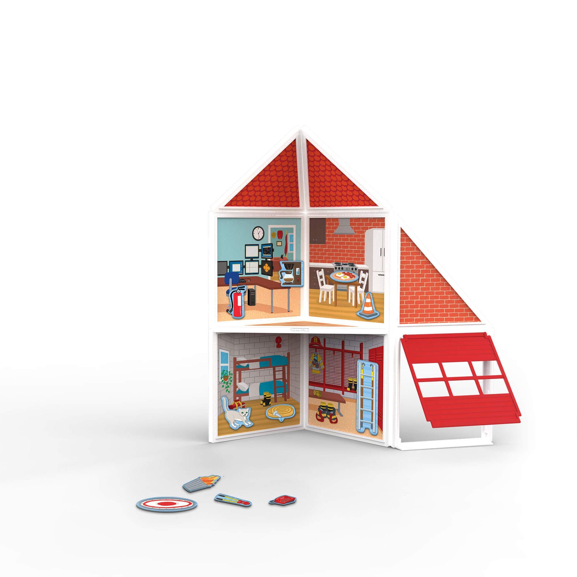 Melissa & Doug Magnetivity Magnetic Tiles Building Play Set - Fire Station