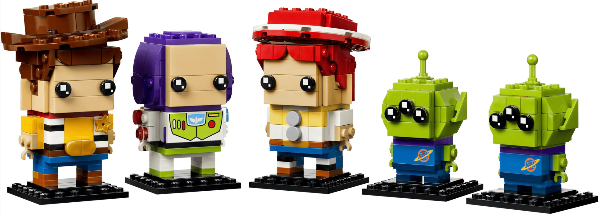 LEGO BrickHeadz Disney Toy Story - 528-Piece Building Set with Woody, Buzz Lightyear, Jessie & Aliens, Collectible Pixar Character Display Gift for