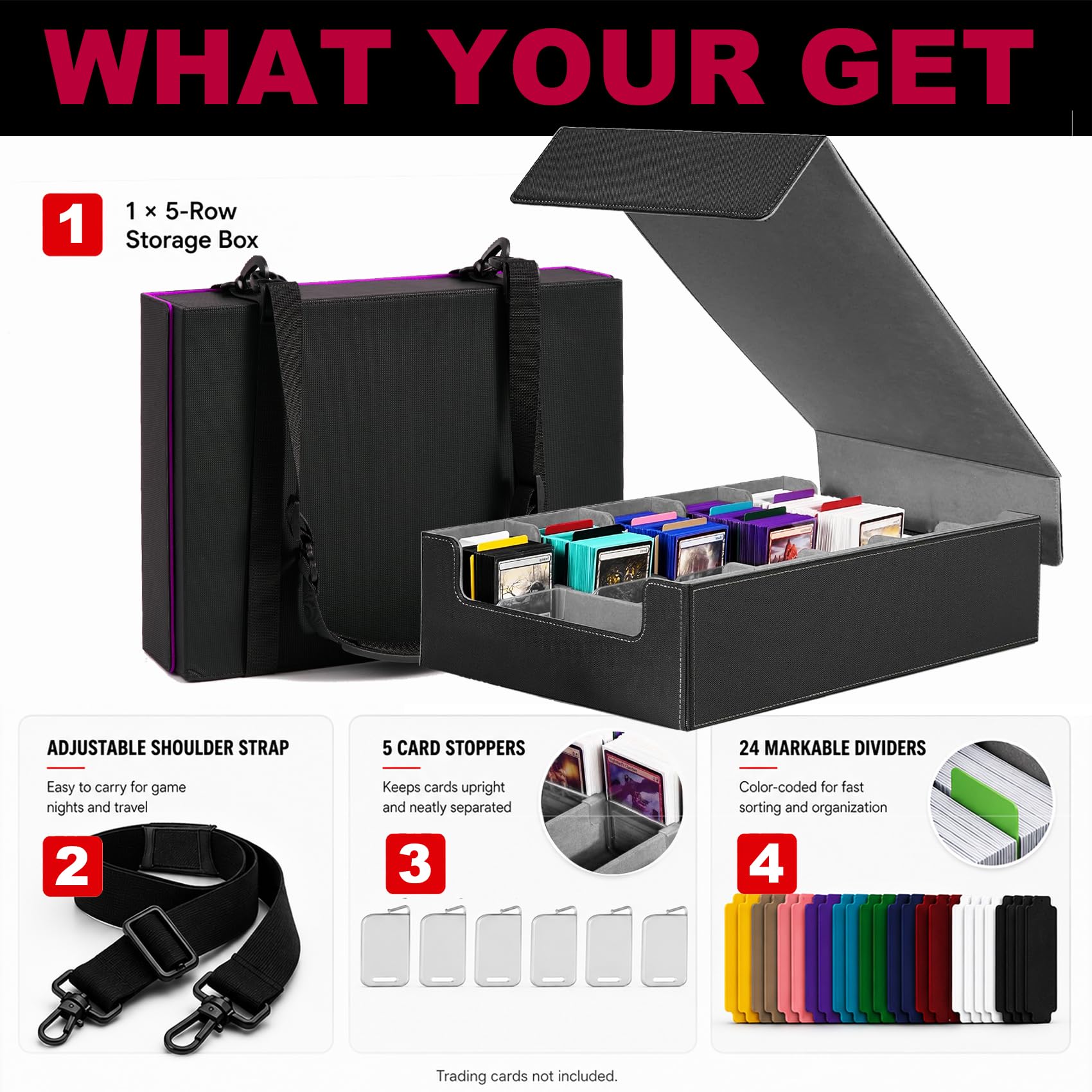 Scimi 3900+ High-Capacity Card Display Storage Box, 5-Row Design (Ideal for Collectors & Beginners), Heavy-Duty Archival Case for MTG/TCG/Sports
