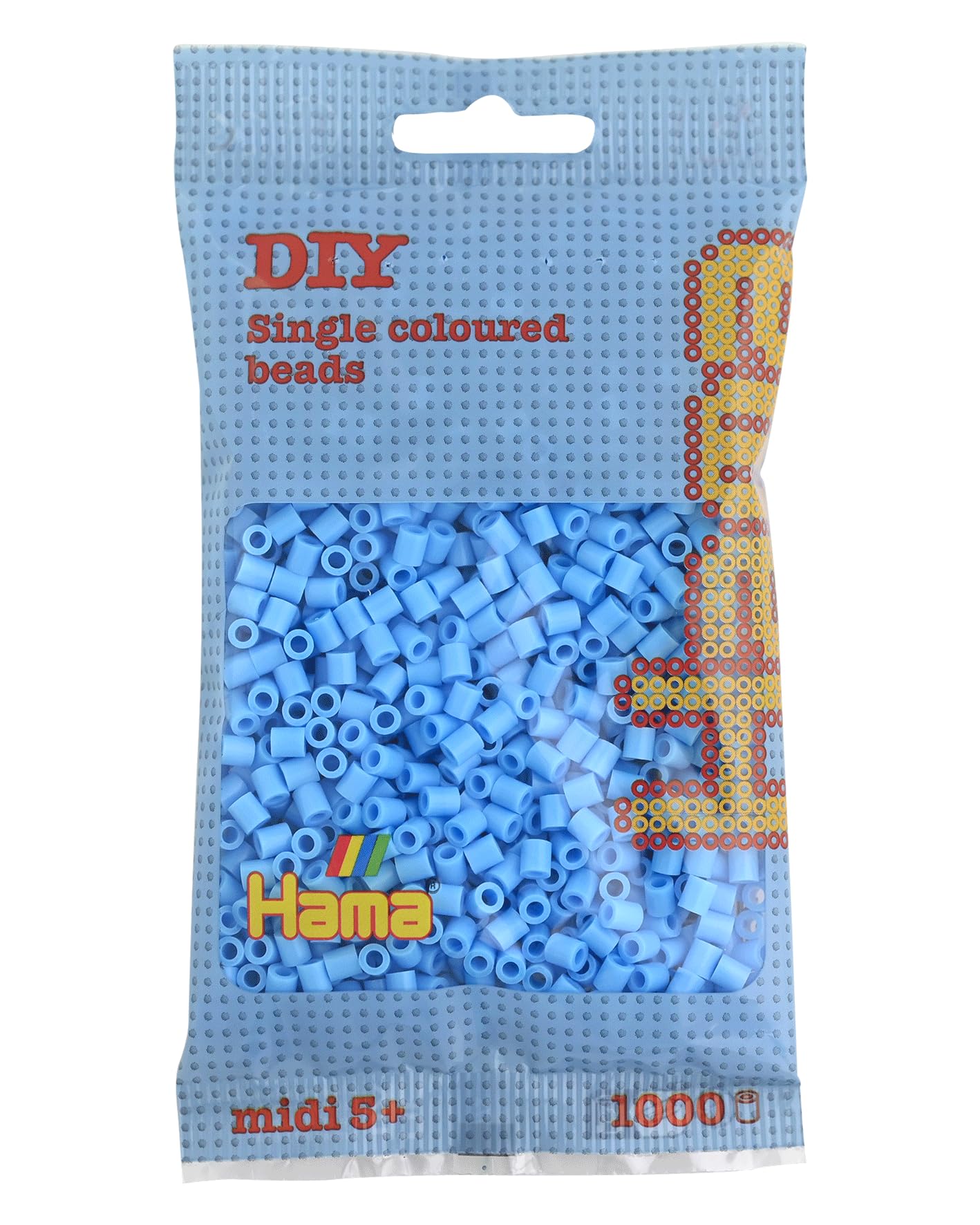 Hama Beads Bag | Approx. 1000 Midi Fuse Beads | Mosaic Decoration Arts & Craft for Creative Children Ages 5+ | Pastel Blue