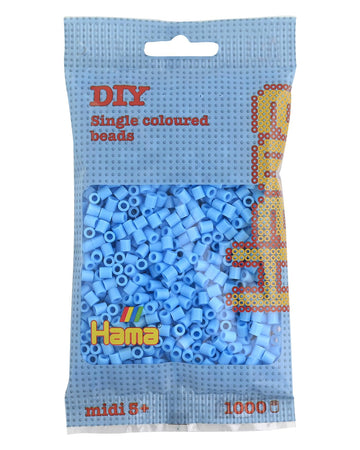 Hama Beads Bag | Approx. 1000 Midi Fuse Beads | Mosaic Decoration Arts & Craft for Creative Children Ages 5+ | Pastel Blue