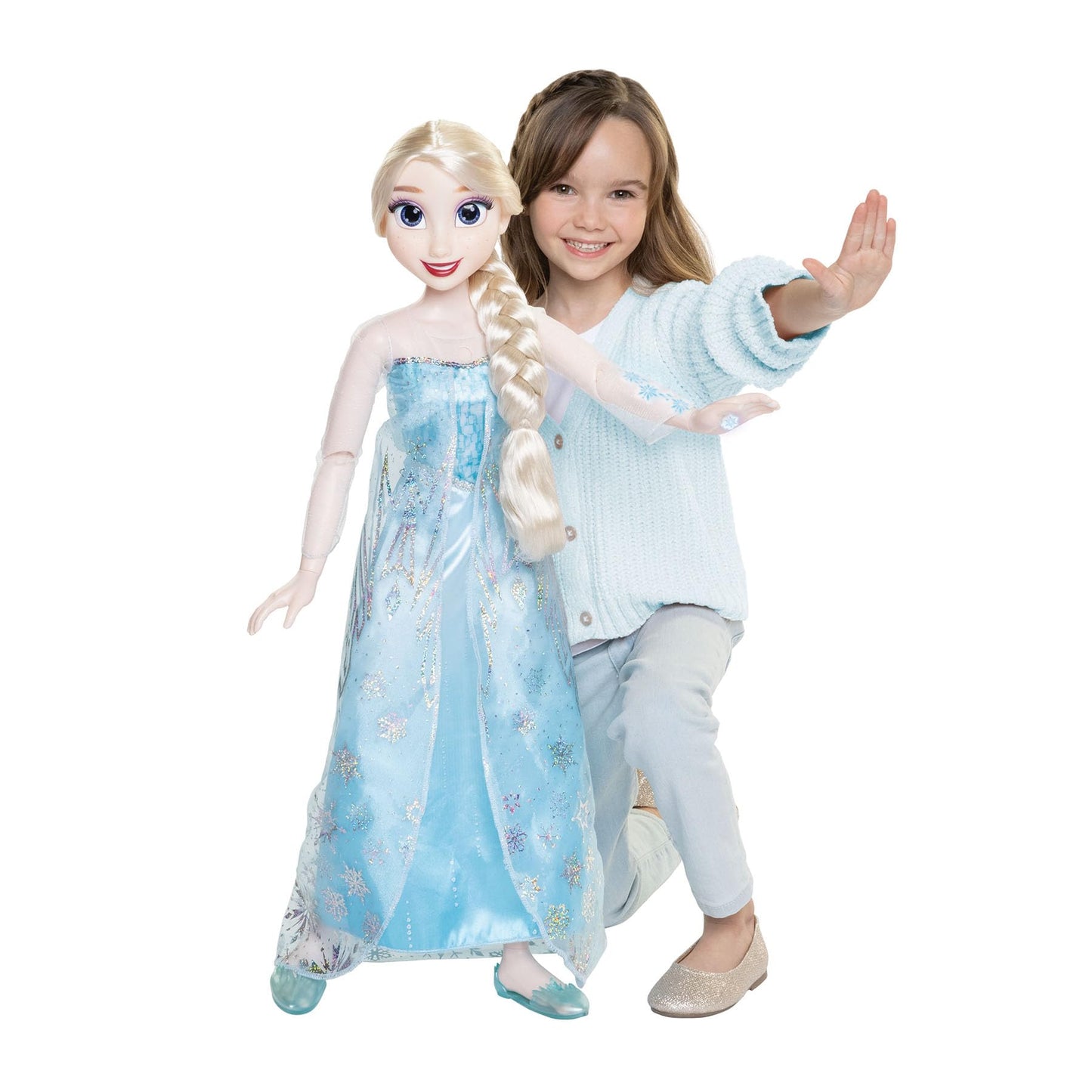 Disney Frozen Elsa Doll, 100 Ice Powers, Light Up & Music Sounds, Stands 32 Inches Tall, Sings 'Let It Go', Great for Girls