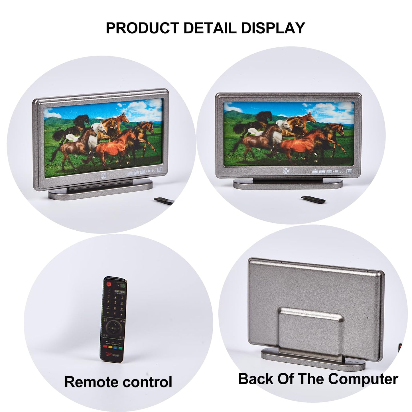1:12 Scale Miniature TV Set, Tiny Television Dollhouse Furniture Accessories, Realistic Doll House Decor for Mini Living Room, for Dollhouse