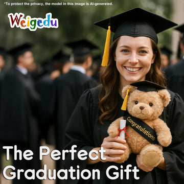 WEIGEDU Graduation Gift Teddy Bear Stuffed Animal Plush Toy with Cap, Sash & Diploma, Graduation Gift for Kids, Students, Boys & Girls, 12 Inch
