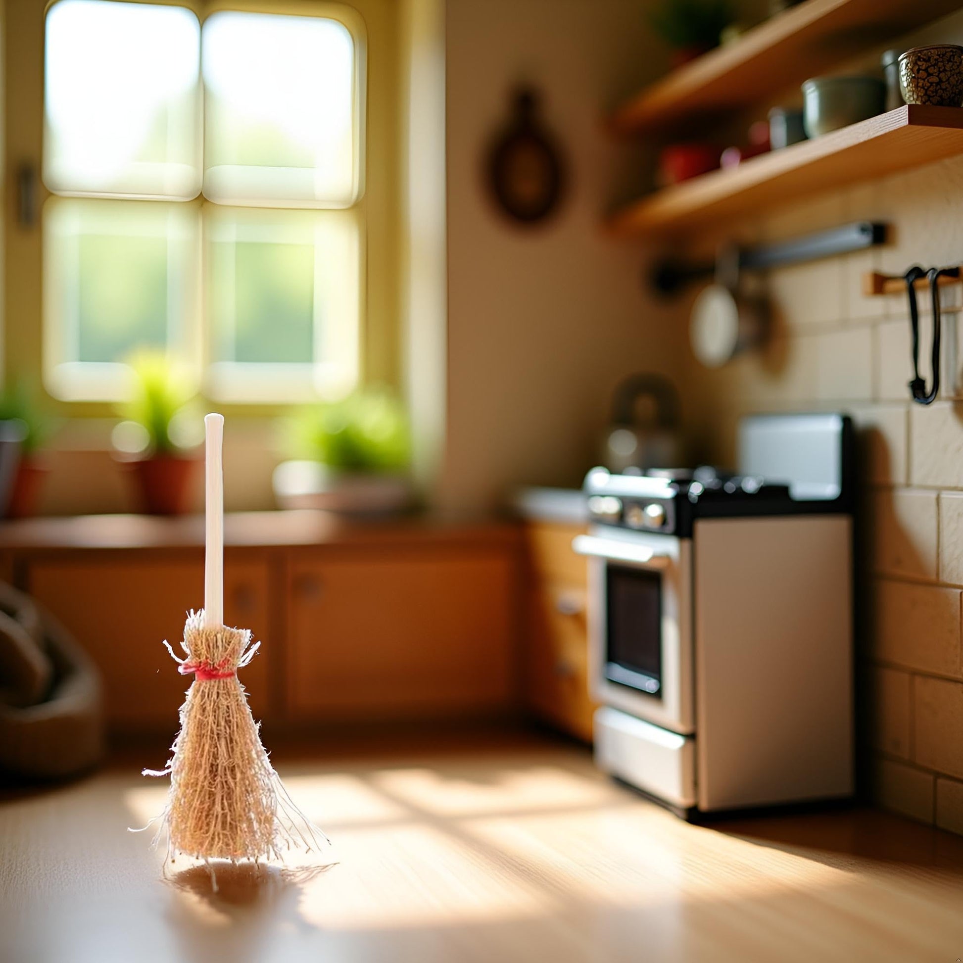1Pc Broom 1/12 Miniature Dollhouse Decoration Accessories Dollhouse Accessories Miniature Broom (1.1x3.9 inch)
