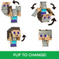 Mattel Minecraft Flippin’ Figs Figures Collection with 2-in-1 Fidget Play, 3.75-in Scale, Large Heads & Pixelated Design (Characters May Vary)