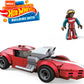 Mega Hot Wheels Twin Mill racecar building set with 101 pieces with micro figure driver figure, toy gift set for ages 5 and up