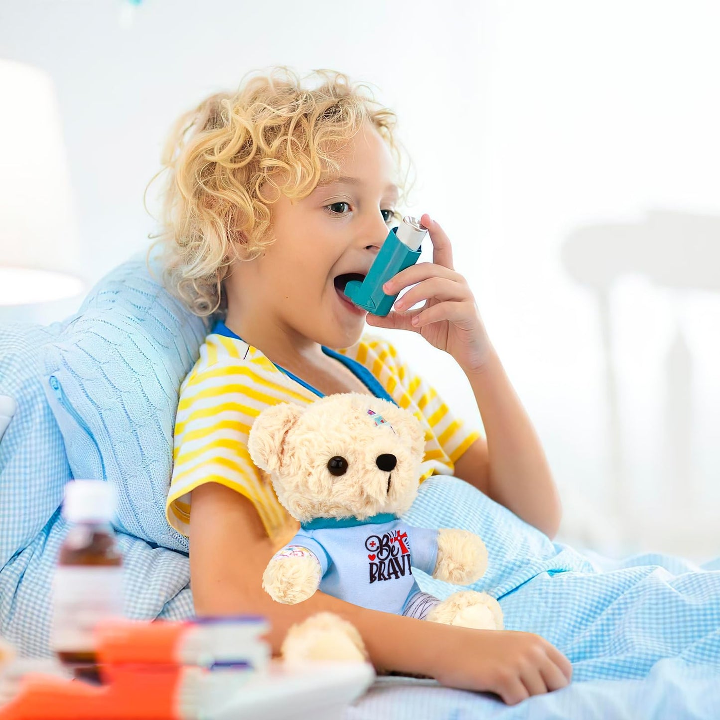 Get Well Soon Gifts for Kids - Get Well Soon Bear Stuffed Animal, Broken Arm Leg Gifts for Kids Adult After Surgery, 8 Inch Soft Get Well Teddy Bear