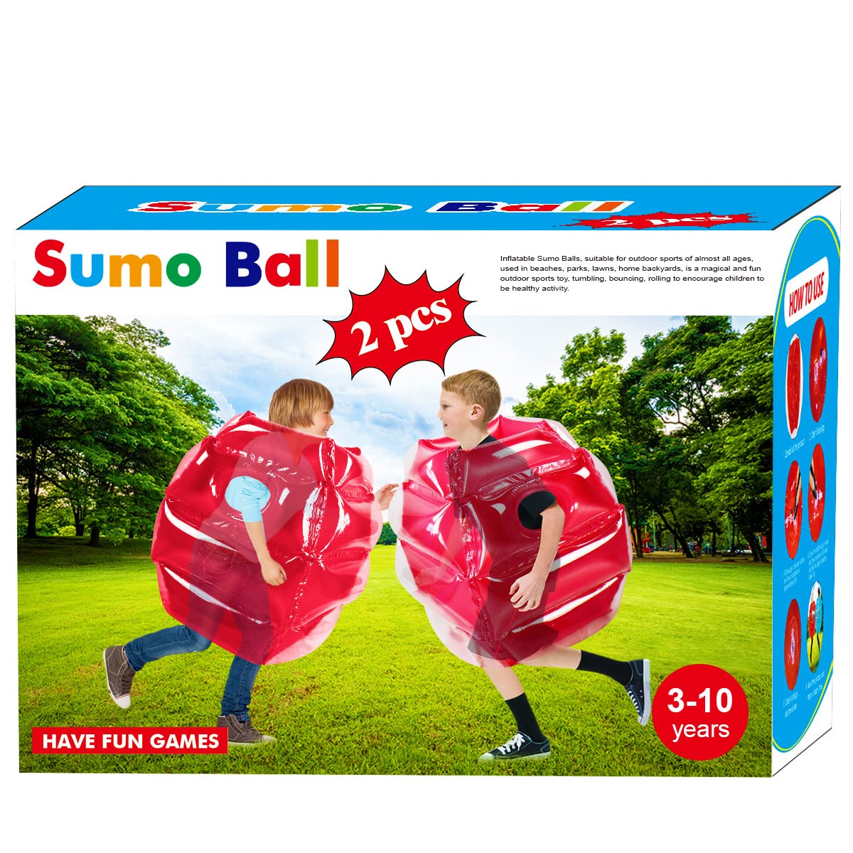 ZHUYNXIR Wearable Inflatable Sumo Balls for Kids, Blow Up Body Bumper Ball, Outdoor Backyard Game Toy, Inflatable Sumo Ball for Children Party
