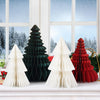 4pcs Christmas Decorations Folding Christmas Honeycomb Paper Tree 3D Xmas Trees Table Centerpiece Christmas Tree Honeycomb Decorations for New Years