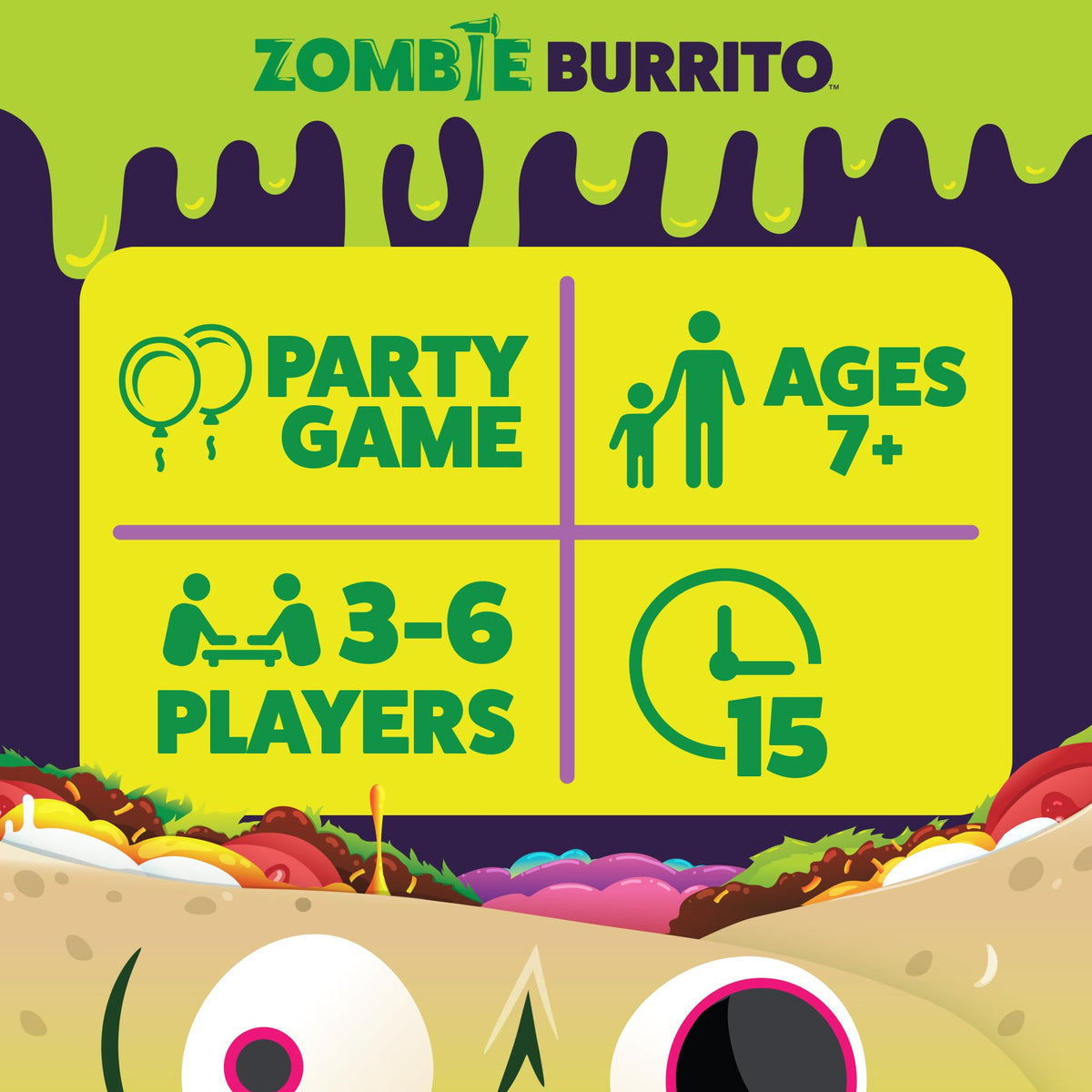 Exploding Kittens Zombie Burrito 3-6 Players, Age7+ Dodgeball Card Game