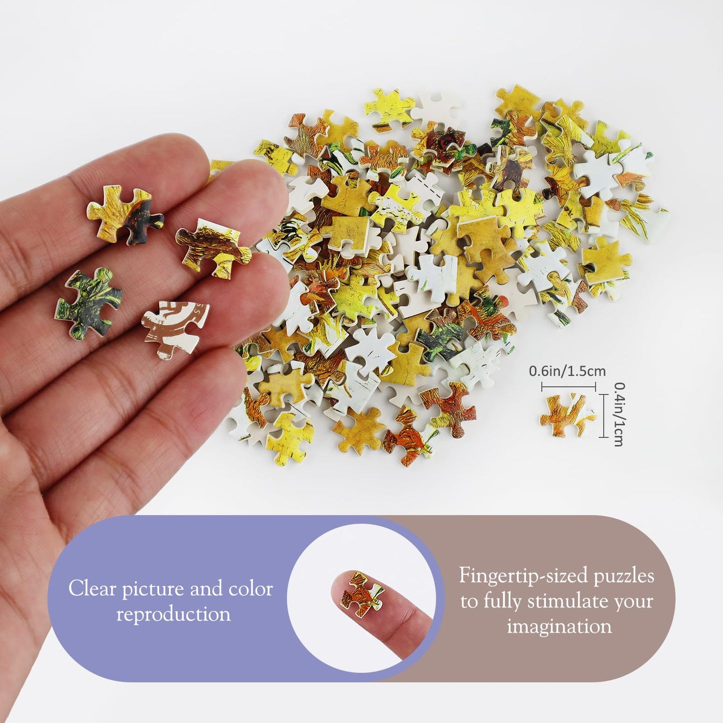Small Jigsaw Puzzles for Adults Mini Puzzle 150 Pieces Small Puzzles Micro Piece Puzzles Challenging Difficult Travel Starry Night Rhone River