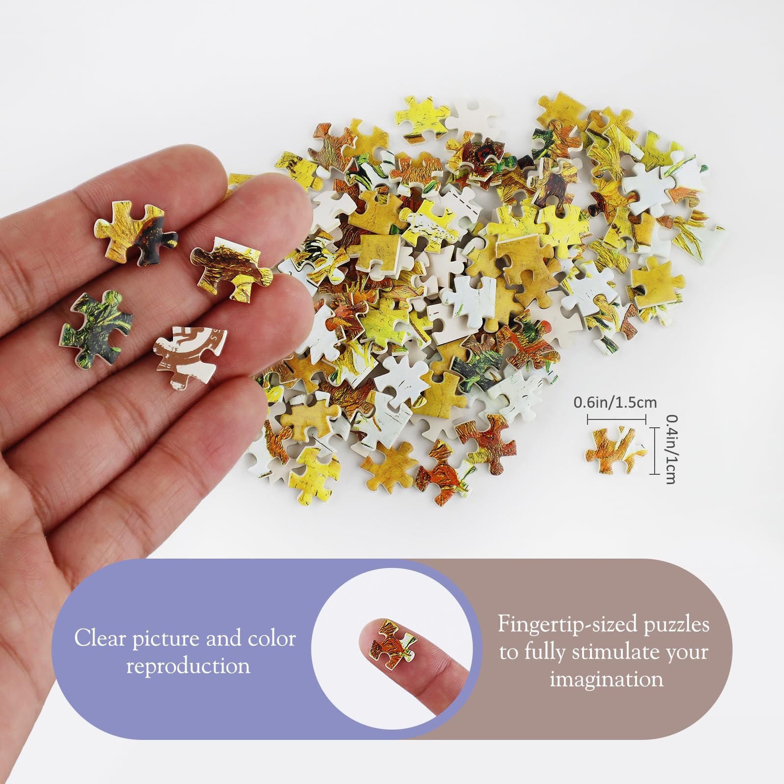 Small Jigsaw Puzzles for Adults Mini Puzzle 150 Pieces Small Puzzles Micro Piece Puzzles Challenging Difficult Travel Starry Night Rhone River