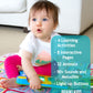 Animal Sound Book for Toddlers 1-3, Interactive Learning Toy with 90+ Sounds, 32 Animals, 8 Pages, 4 Activities, Light-Up Buttons, Educational Baby