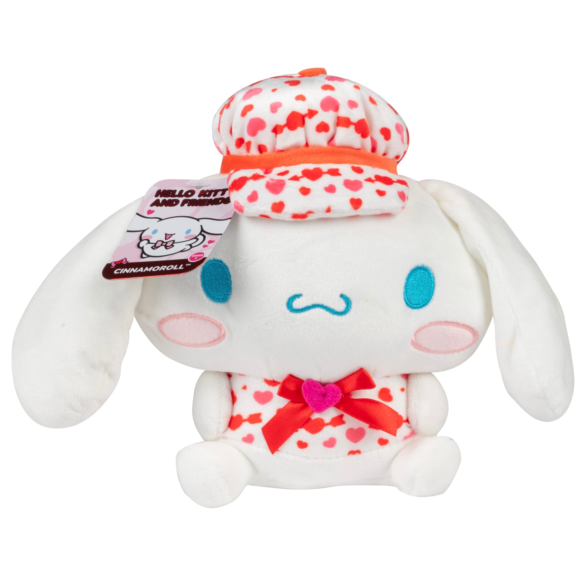 Cinnamoroll 8 Inch Hearts Valentine's Day Plush - Officially Licensed Hello Kitty & Friends - Authentic Collectible Stuffed Animal Holiday Toy - Gift