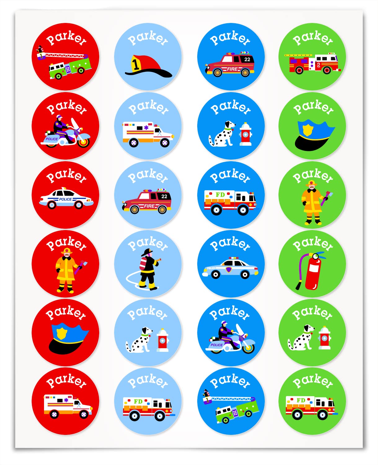 Heroes Personalized Round Waterproof Labels By Olive Kids