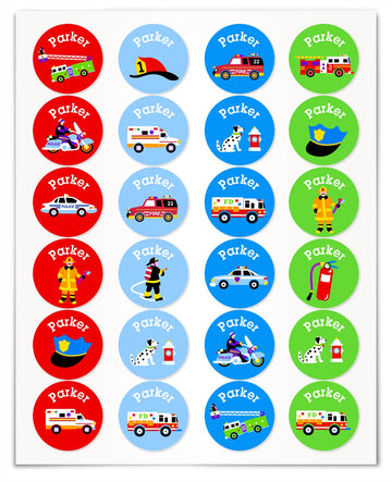 Heroes Personalized Round Waterproof Labels By Olive Kids