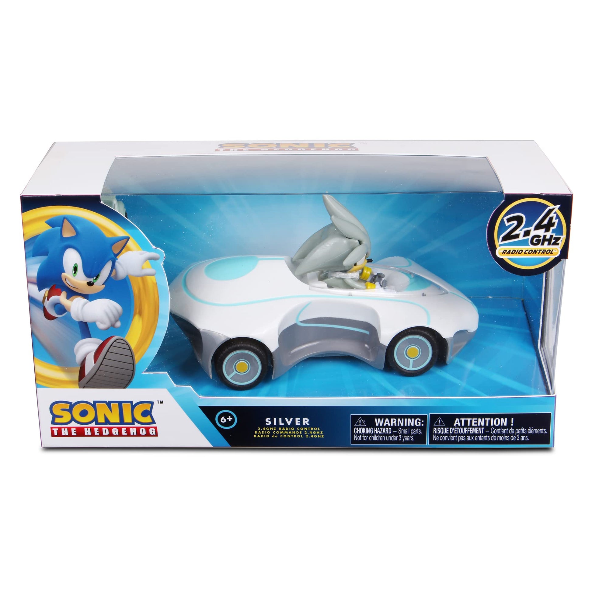 NKOK Sonic Racing RC Car Silver 1:28 Scale 2.4GHz Remote Control