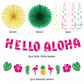 Hawaiian Aloha-Luau Flamingo Party-Decorations Supplies - 21pcs Hello Banner,Pool Paper Lanterns Honeycomb,Beach Theme Streamers Garland,Tissue Pom