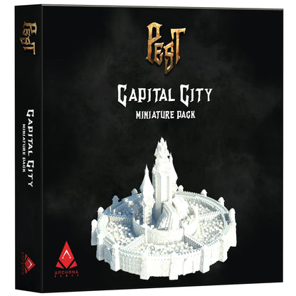 Archona Games: Pest: Capital City Miniature Pack - Premium Component Upgrade, Unpainted Miniature Buildings & Bases, Strategy Board Game Accessory