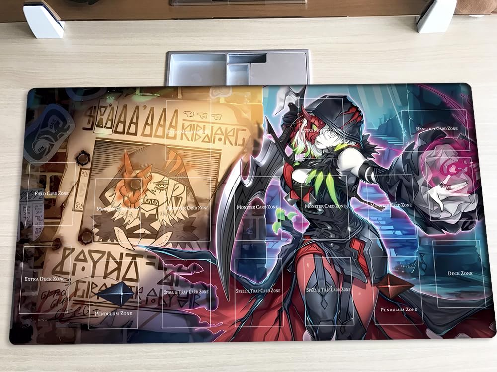 New Mlikemat Playmat Diabellestarr The Dark Witch TCG CCG OCG Trading Card Game Mat with Zones + Free Bag (ZD014-064-A)