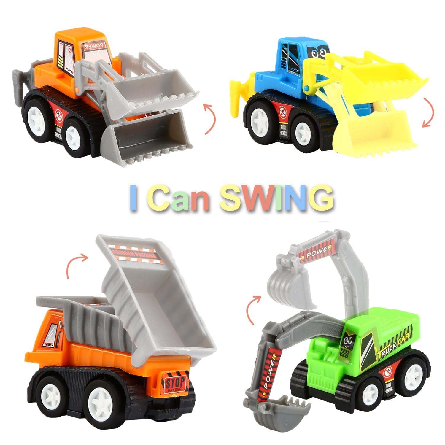 Yeonha Toys Pull Back Vehicles, 12 Pack Mini Assorted Construction Vehicles and Race Car Toy for Kids and Toddlers