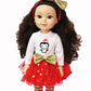 Red & Gold Little Penguin Outfit 3pc for 14-Inch Dolls | Premium Quality & Trendy Design | Dolls Clothes