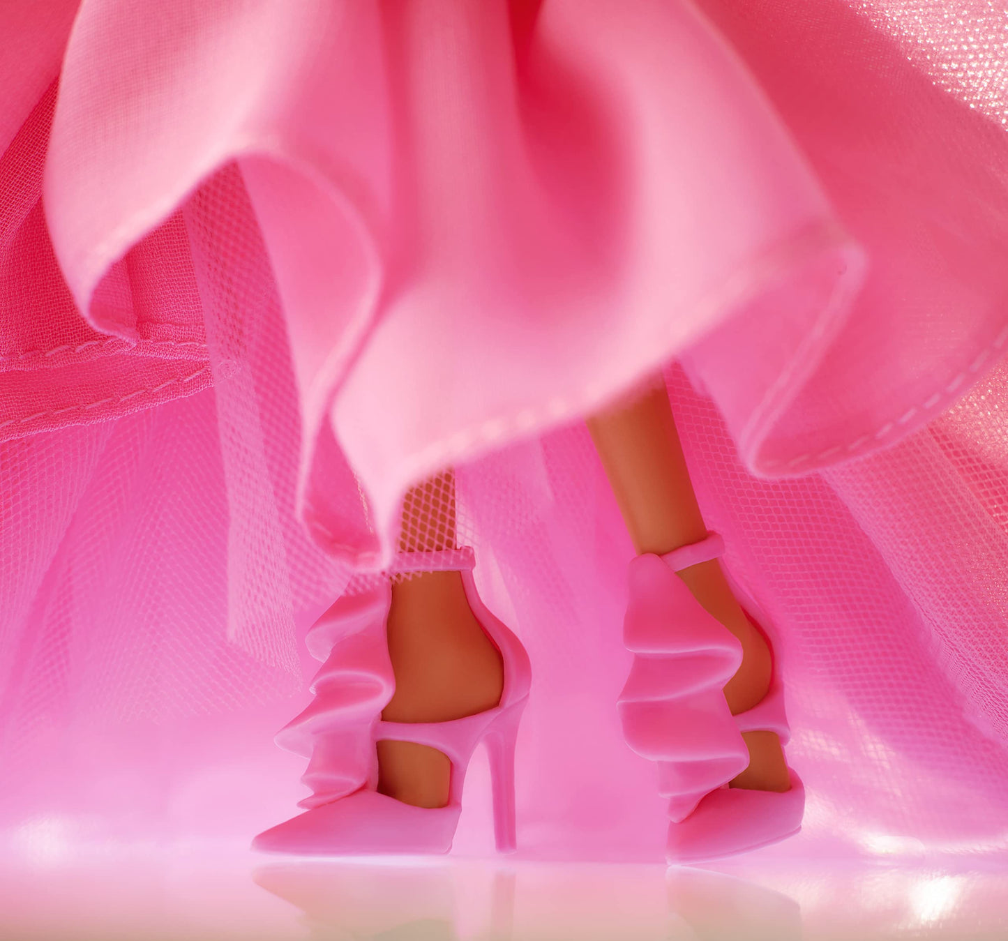 Barbie Signature Pink Collection Doll 3, Barbie Doll (Blonde) with Silkstone Body, Wearing Ruffled Chiffon Gown, Gift for Collectors