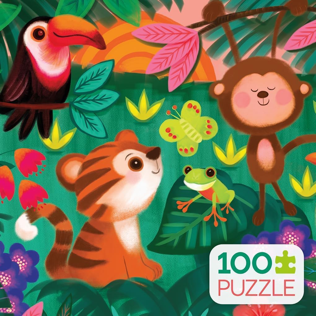 Ceaco - Jungle Friends - 100 Piece Jigsaw Puzzle for Kids