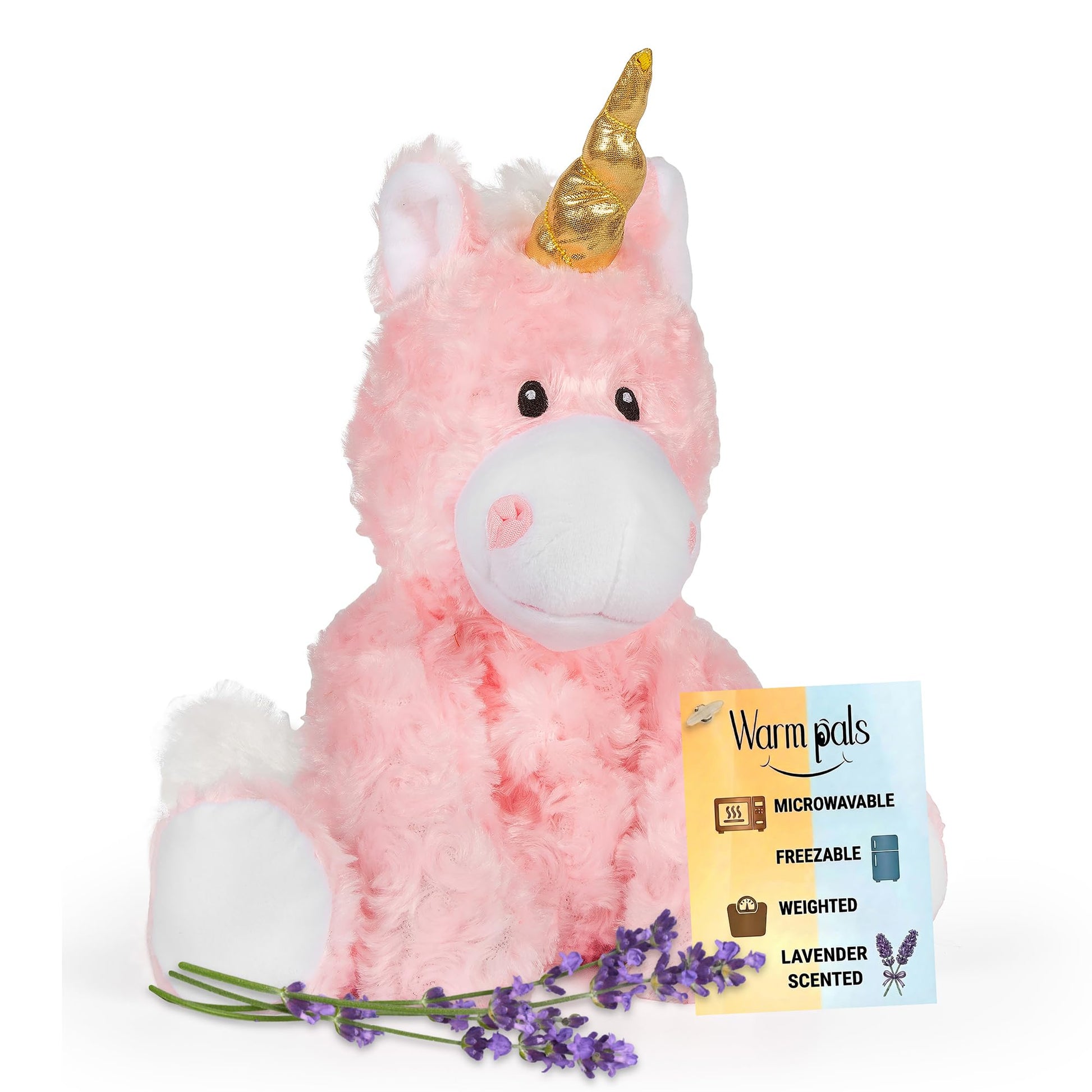 Princess Pink Unicorn - Microwavable & Weighted Plush Stuffed Animal - Heated Plushie for Warmth - Cute, Soft, Cozy Toy for Adults & Children (Boys