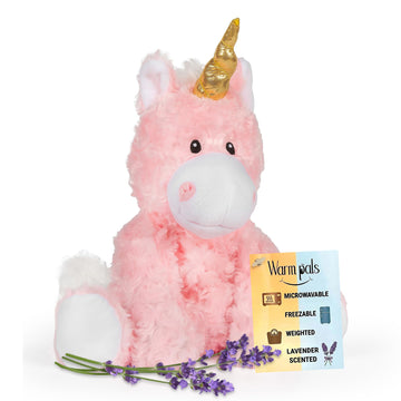 Princess Pink Unicorn - Microwavable & Weighted Plush Stuffed Animal - Heated Plushie for Warmth - Cute, Soft, Cozy Toy for Adults & Children (Boys