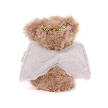 Plushland Angel Bears with White Wings and Halo,Hold Star with Hope Peace Joy, Soft Stuffed Animal Plush Toy Gift for Christmas 6 Inches (Beige)