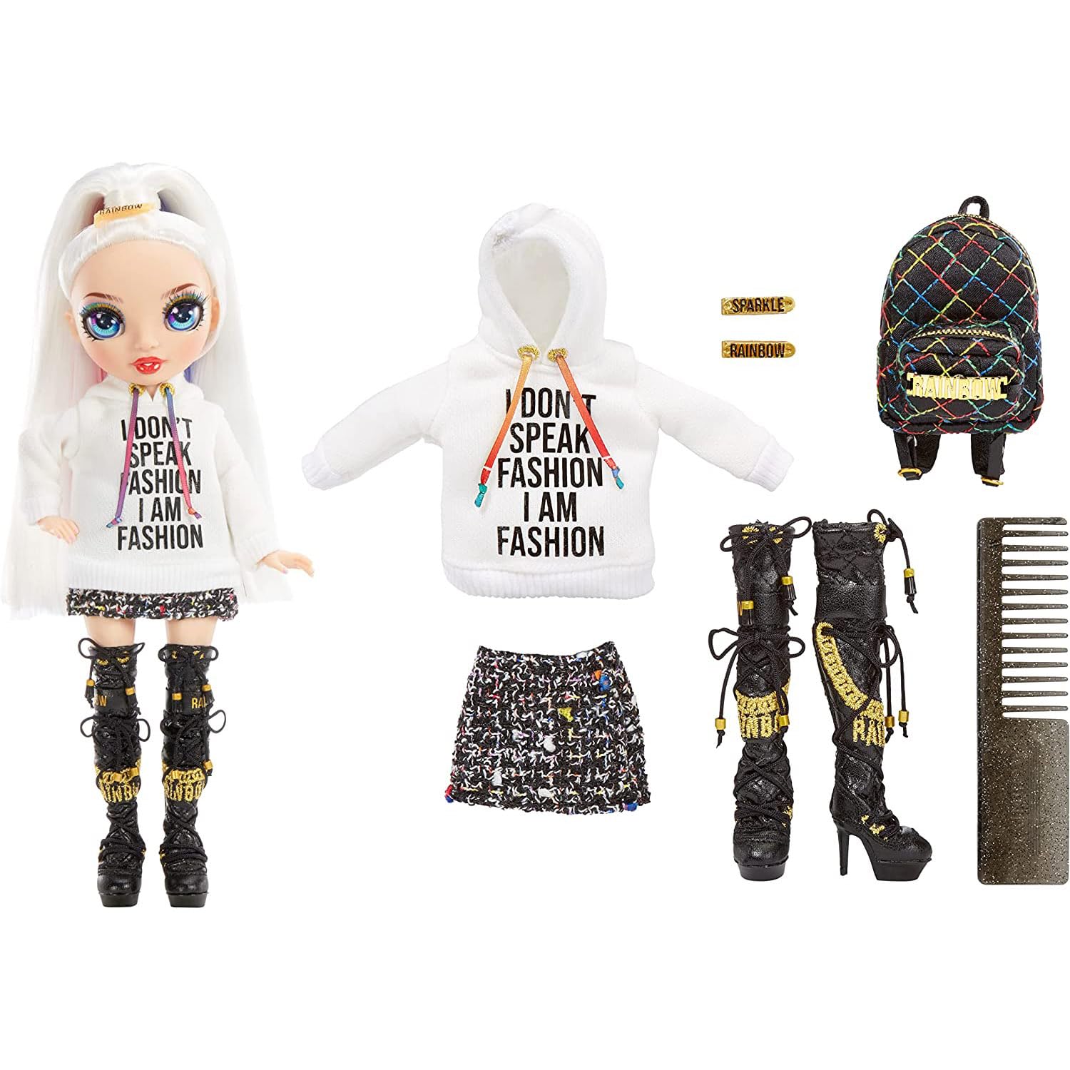 Rainbow High Jr High Series 2 Amaya Raine- 9" Rainbow Posable Fashion Doll with Designer Accessories and Open/Close Backpack. Great Toy Gift for Kids