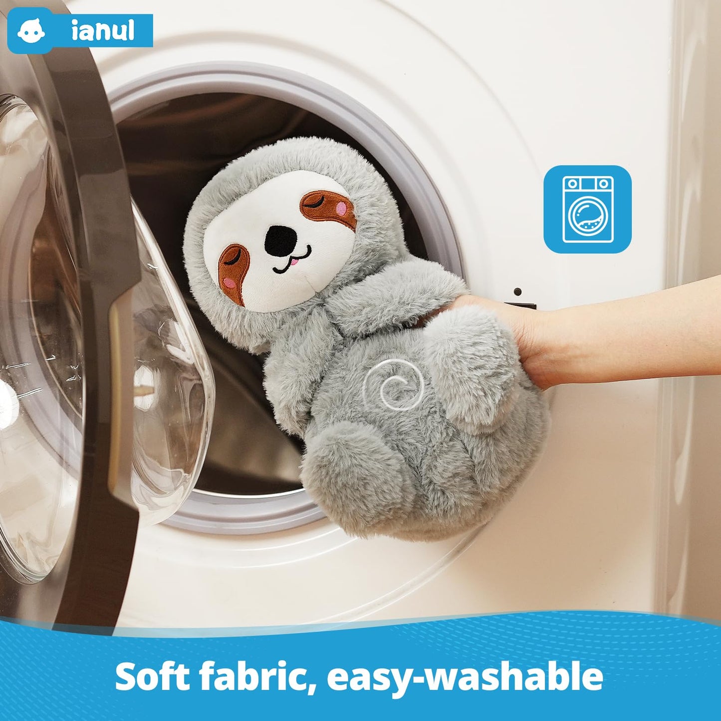 ianul Breathing Stuffed Animal,Soothing Stuffed Animal for Anxiety Relief with Realistic Breathing Motion, Calming Music, Gentle Lights,Machine
