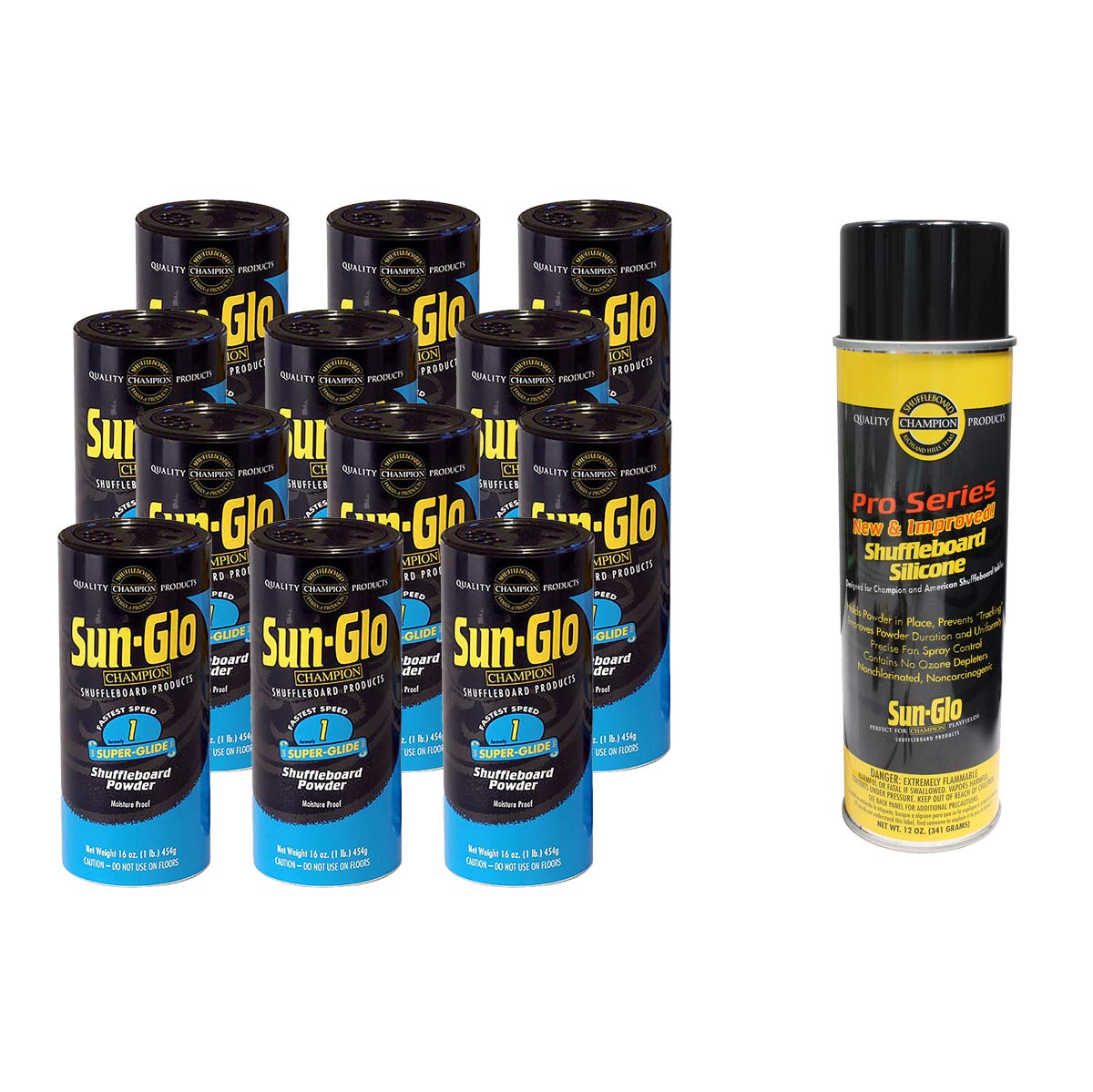 Sun-Glo 12 Cans #1 Super-Glide Wax & 1 Can of Silicone Spray