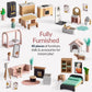 Best Choice Products Modern Wooden Dollhouse for Kids, 3-Story Doll House with 40 Furniture Accessories, Interactive Dollhouse Set with Dolls