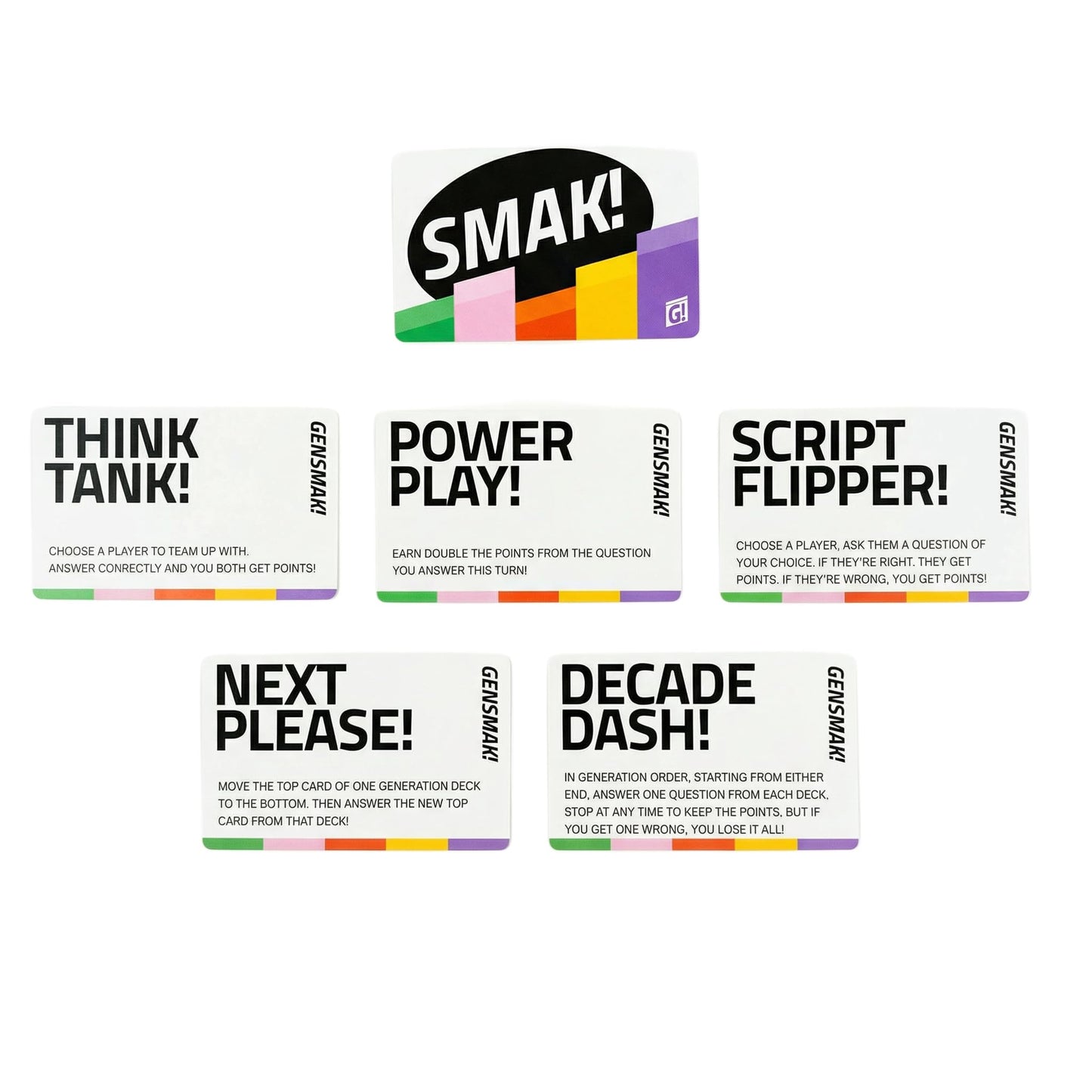 GENSMAK! Trivia Party Game for Adults & Families Multi-Generational Trivia Card Game for Game Night Funny Trivia with Hints 2-8+ Players Ages 10+