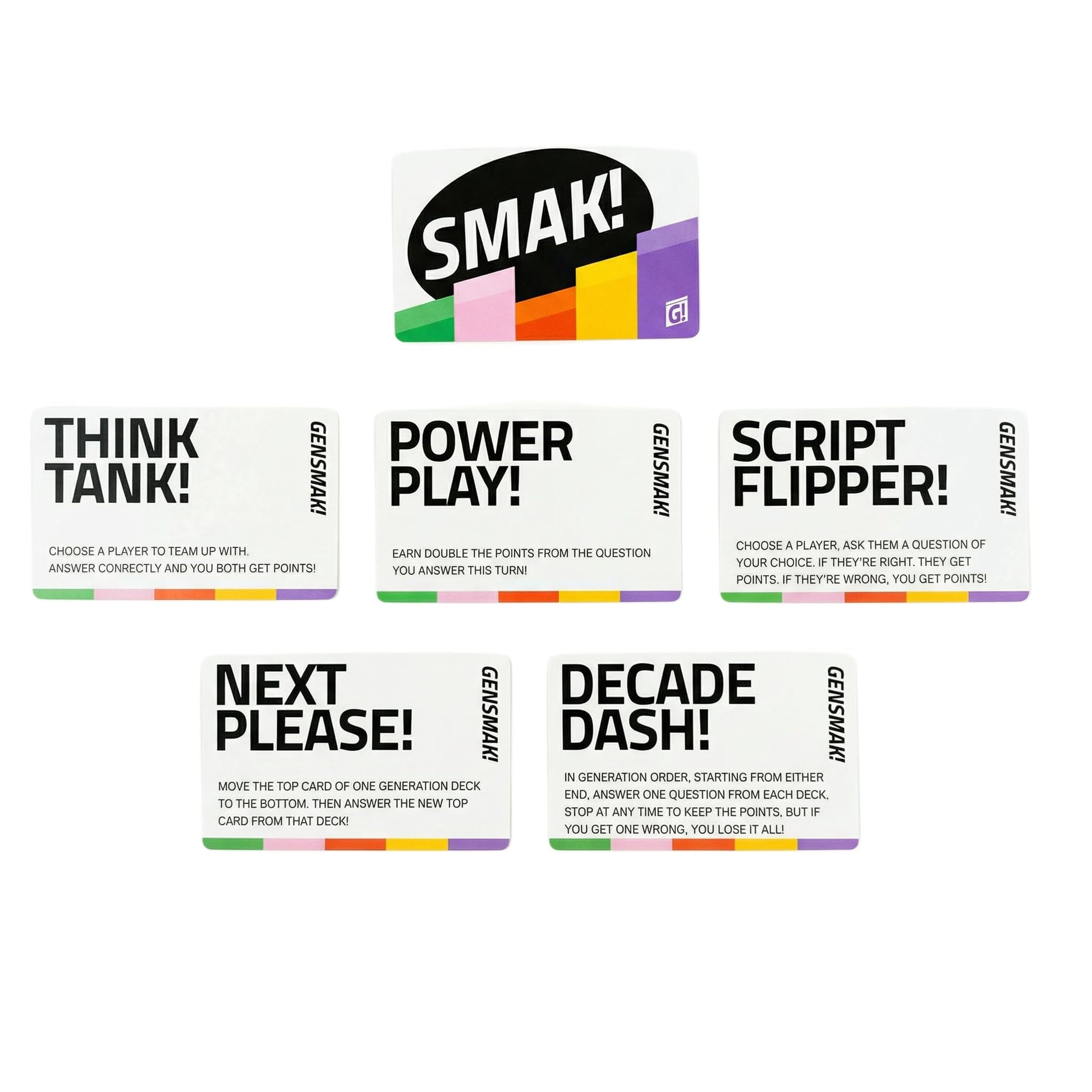 GENSMAK! Trivia Party Game for Adults & Families Multi-Generational Trivia Card Game for Game Night Funny Trivia with Hints 2-8+ Players Ages 10+