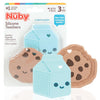 Nuby Chocolate Chip Cookie and Milk Baby Teether for Teething Comfort - Silicone Teether for Babies - Soothes Sore Gums - 3+ Months