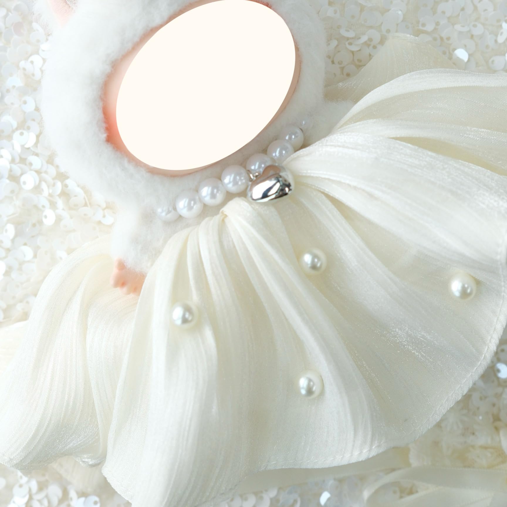 MOFABIA Clothes for 17cm Doll, 4 Pcs Set Doll's Outfits Luxury Bridal Dresses Skirts Headdress Bow Shoes Accessories, Stylish Adorable Luxury Wedding