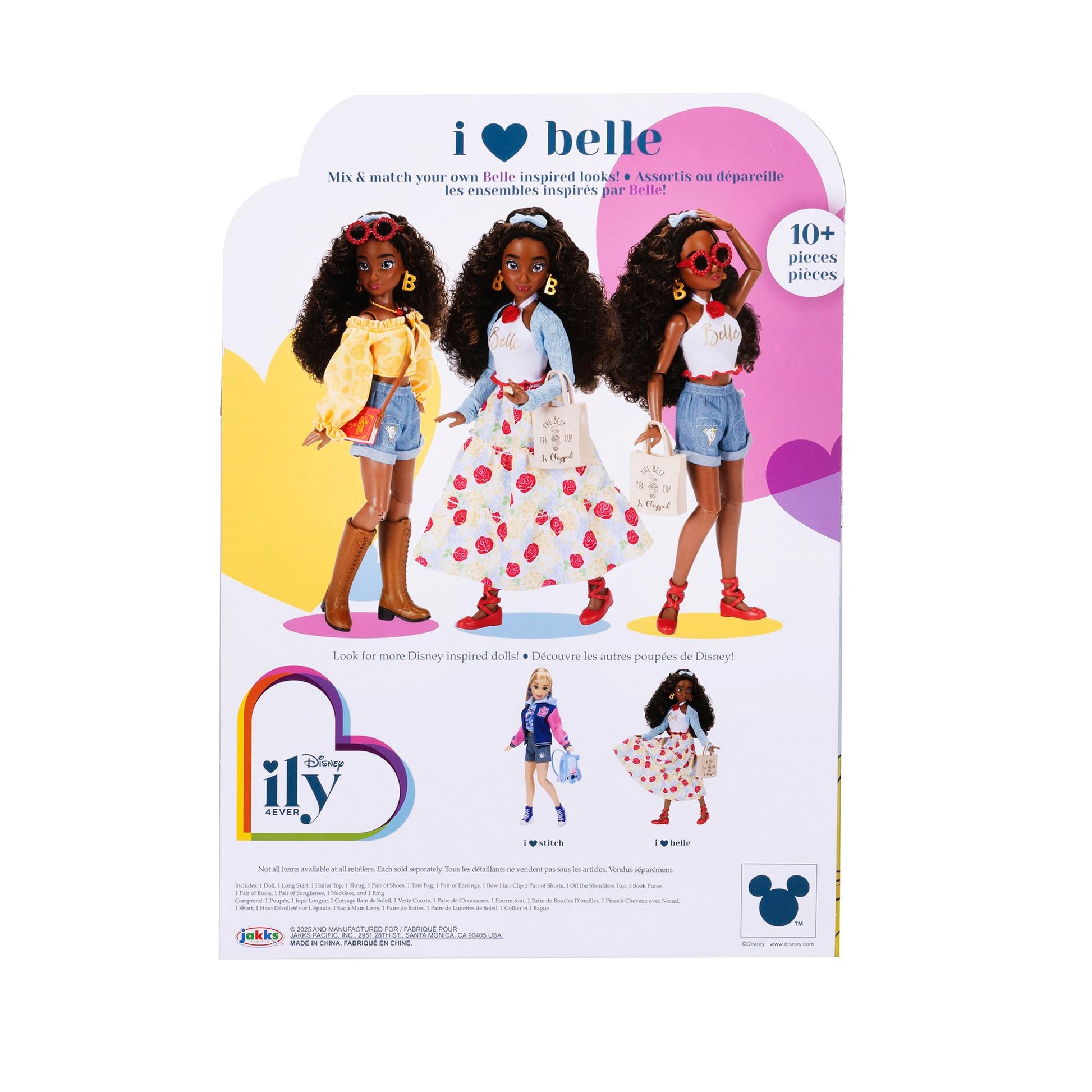 Disney ILY 4ever Fashion Dolls Inspired by Belle 11.5" Tall with 13 Points of Articulation, Two Complete Mix-and-Match Outfits and a Glittery Mickey