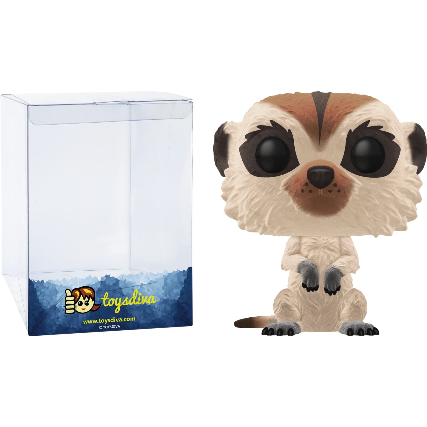 Funko Timon [Flocked] (BN Exc): P o p ! Vinyl Figurine Bundle with 1 Compatible 'ToysDiva' Graphic Protector (549-40698 - B)