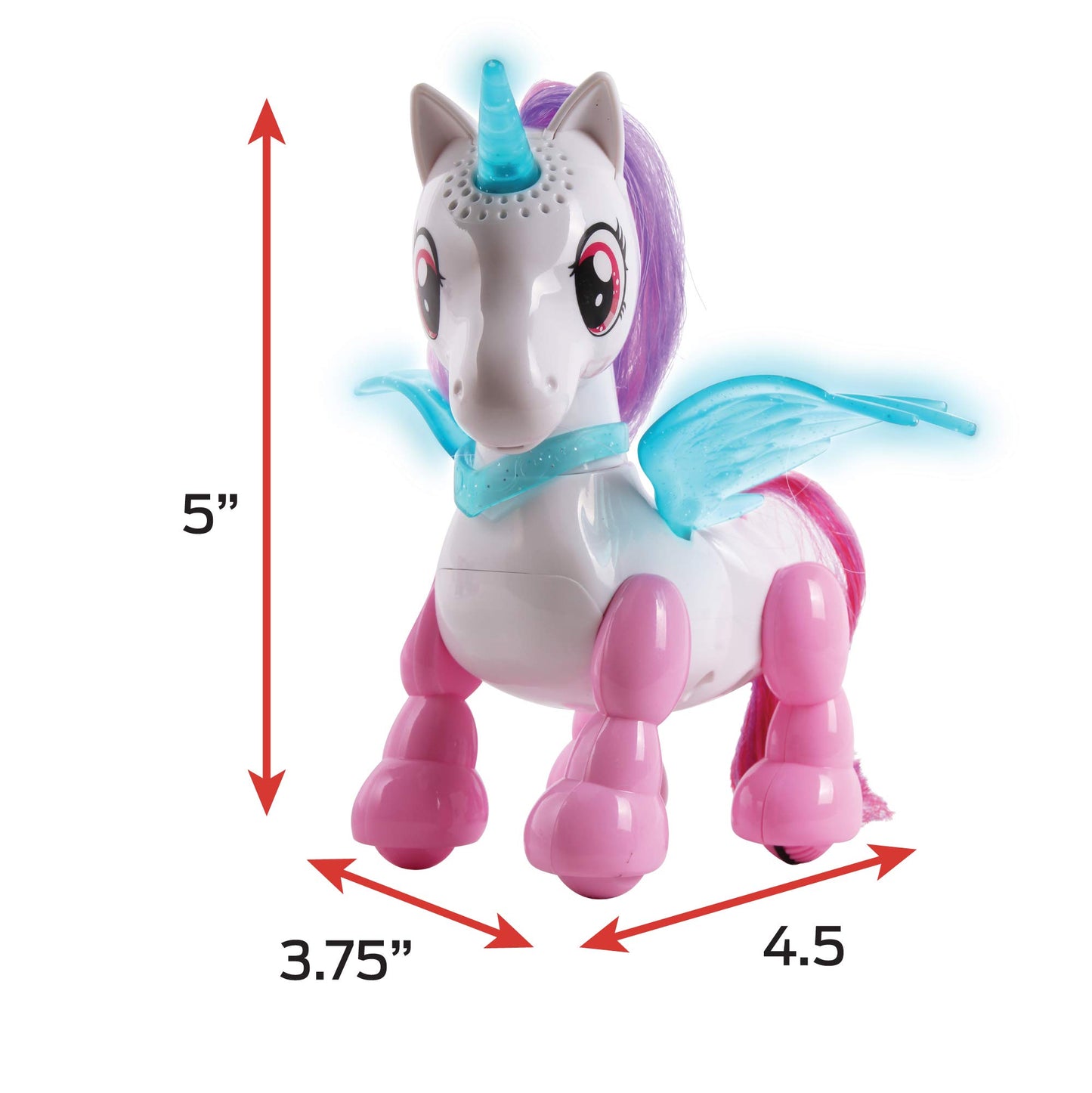 NKOK USB PetBotz - Robo Unicorn, Rechargeable, Miniature, Interactive pet Robot, Lights up, Sound Activated, Makes Noises on Command, Comes with